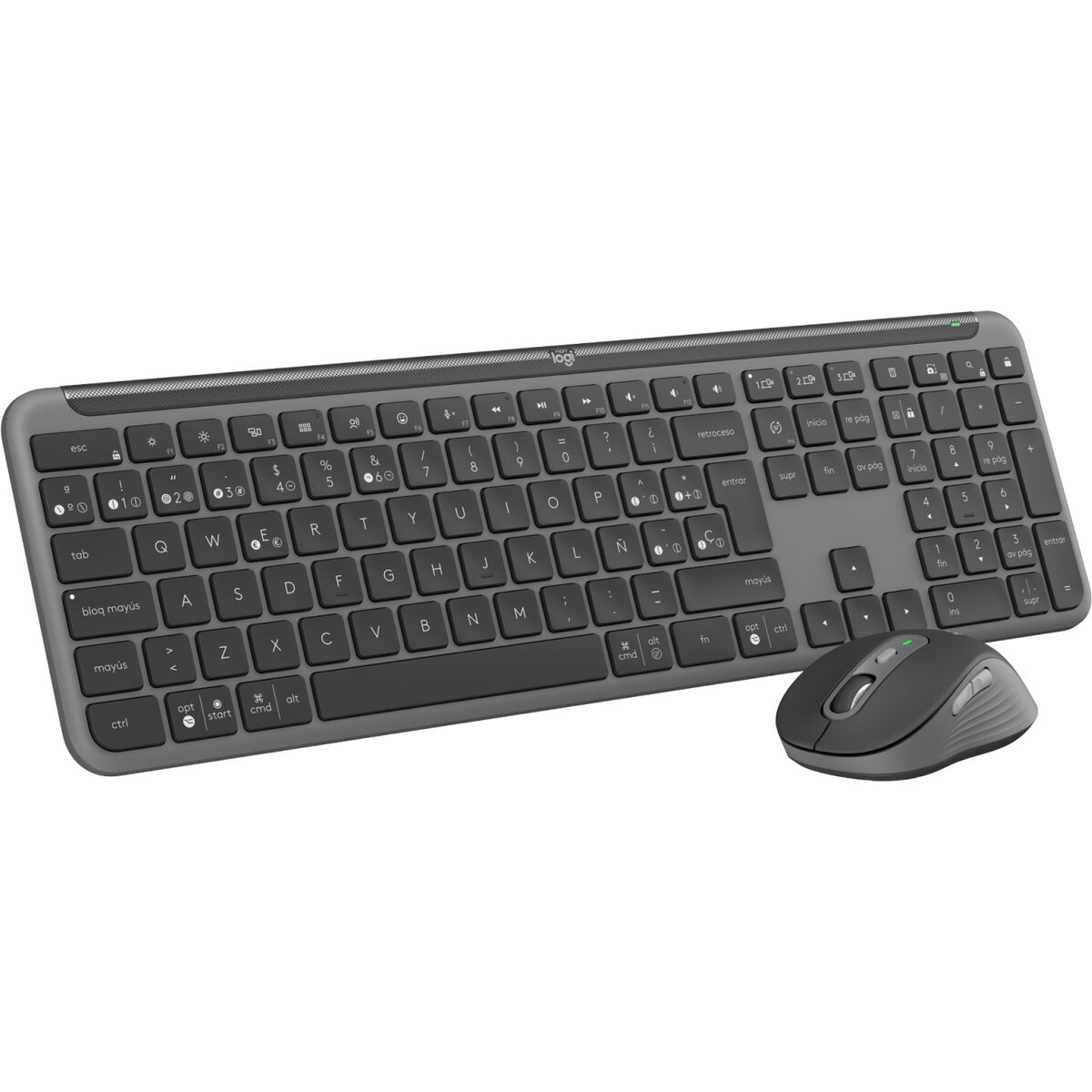 Keyboard and Mouse Logitech MK950 Graphite Spanish Qwerty Keyboard and Mouse Logitech MK950 Graphite Spanish Qwerty