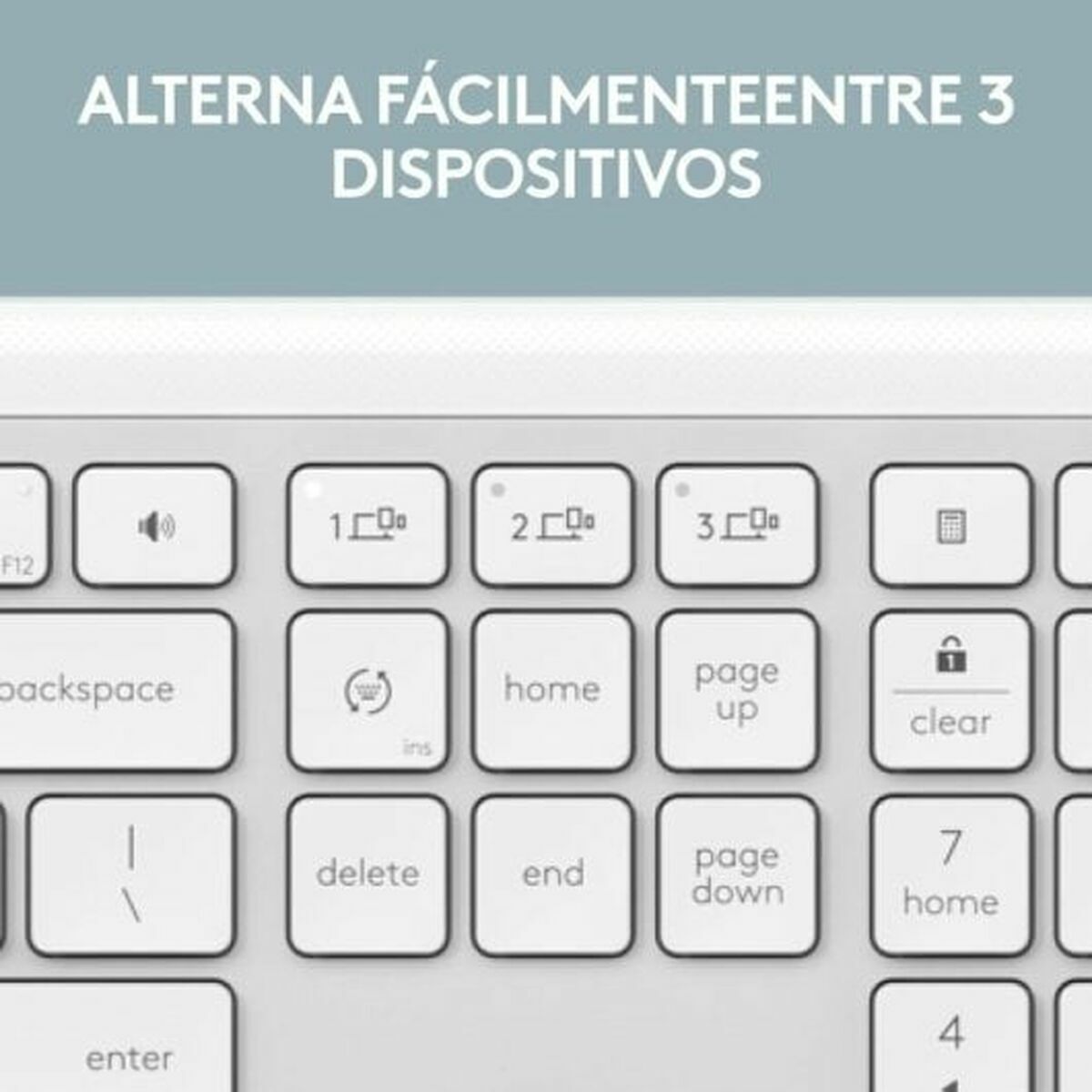 Keyboard and Mouse Logitech 920-012596 White Spanish QWERTY