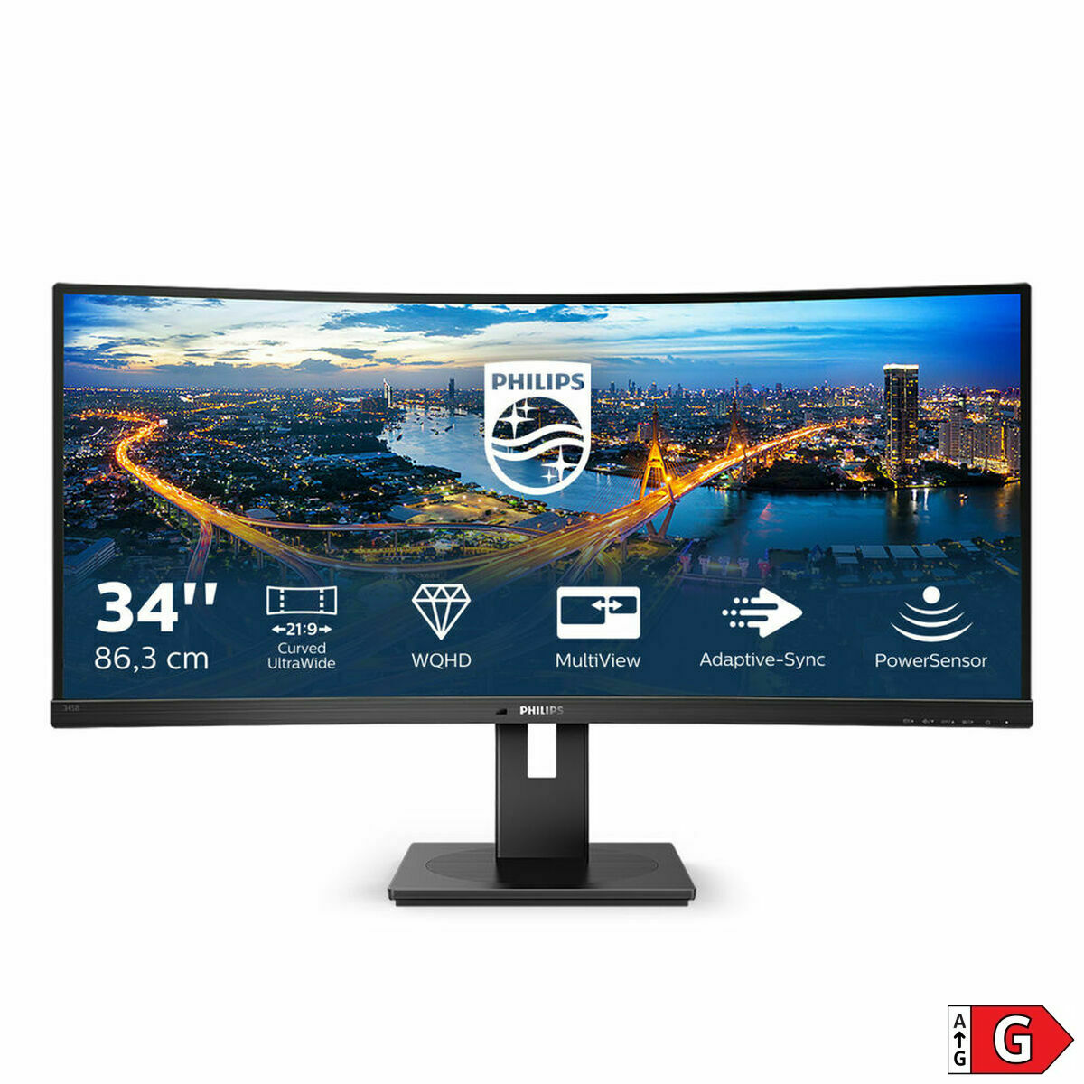 Monitor Philips 345B1C/00 34″ LED VA LCD Flicker free 50-60  Hz