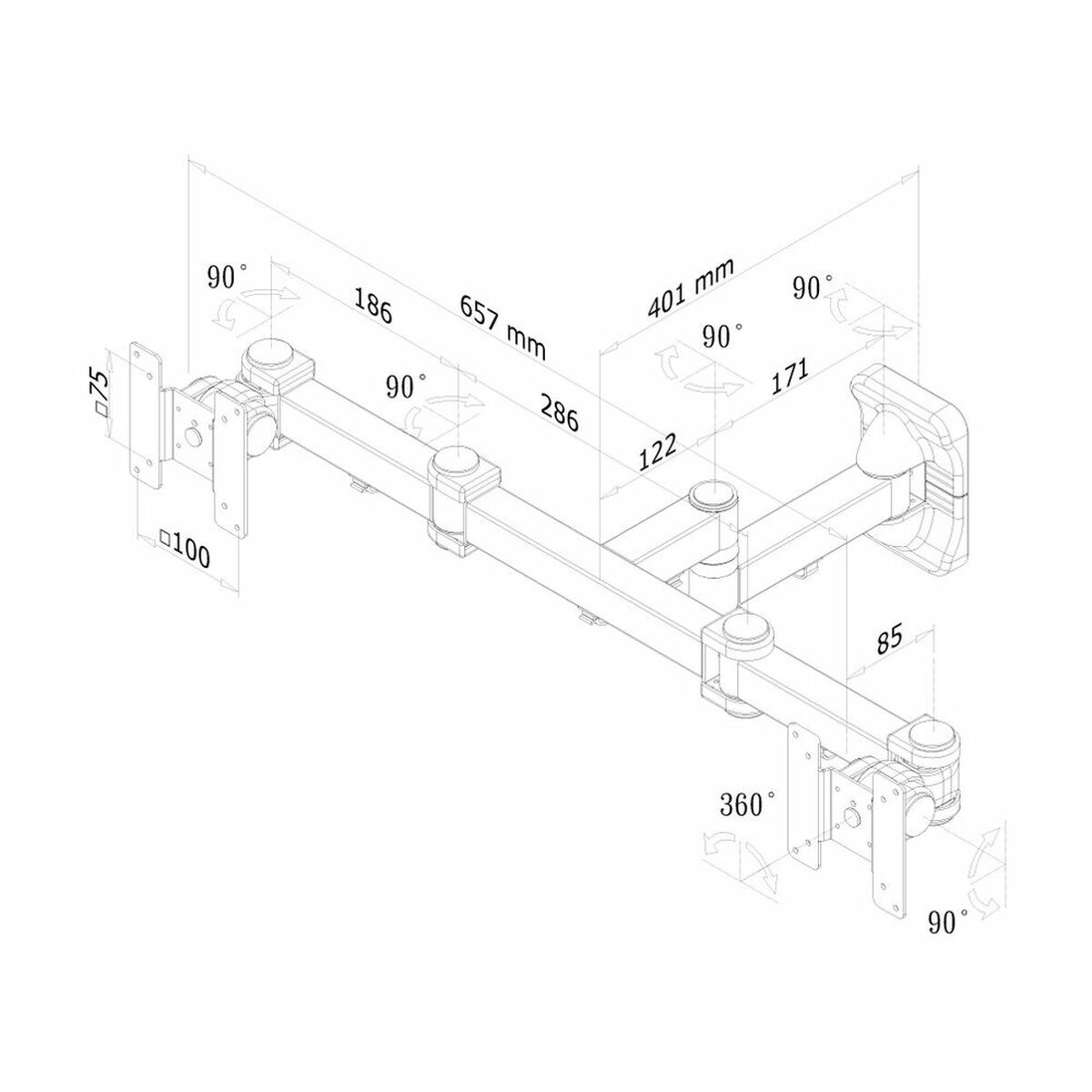 TV Mount Neomounts FPMA-W960D 27″ 12 kg 10″ 6 Kg