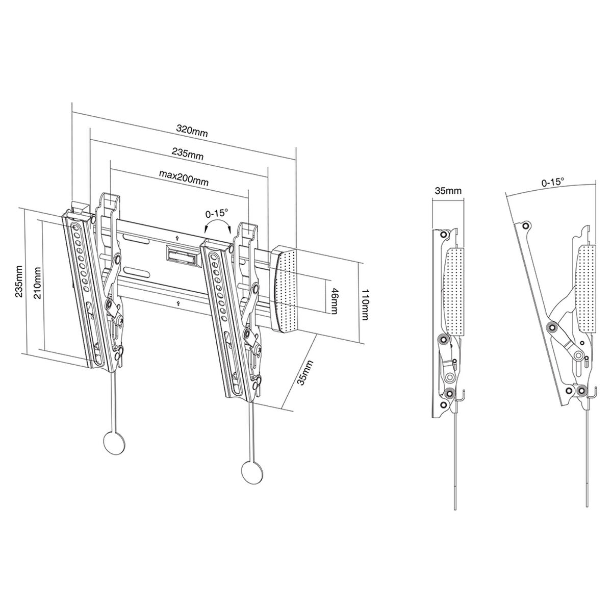 TV Mount Neomounts NM-W125BLACK 10″ 40″ 20 kg