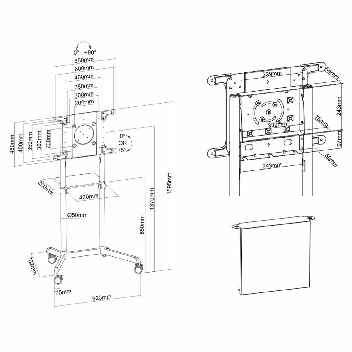 TV Mount Neomounts NS-M1250BLACK 70″ 37″ 70 Kg