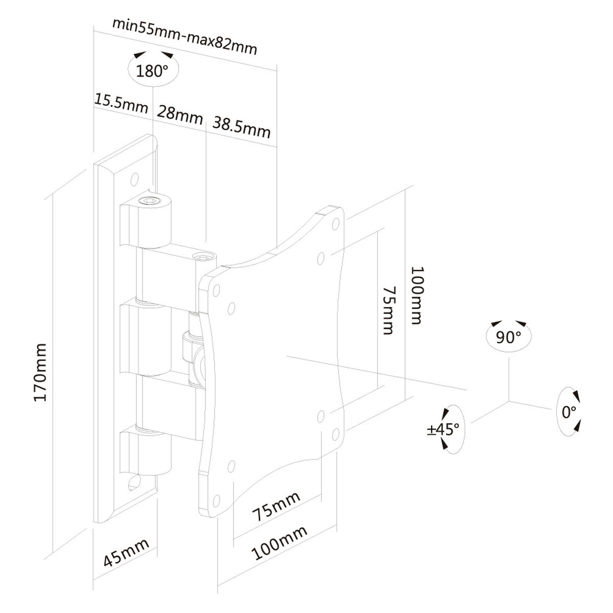 TV Mount Neomounts FPMA-W810BLACK 10″ 27″ 12 kg