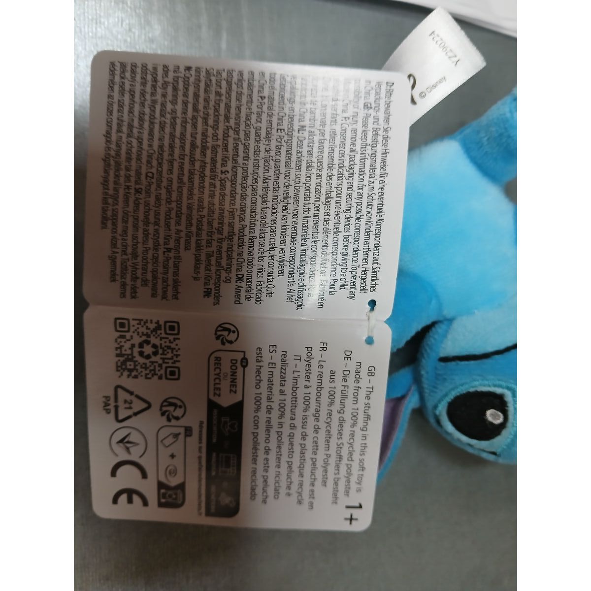 Fluffy toy Stitch Blue 10 cm