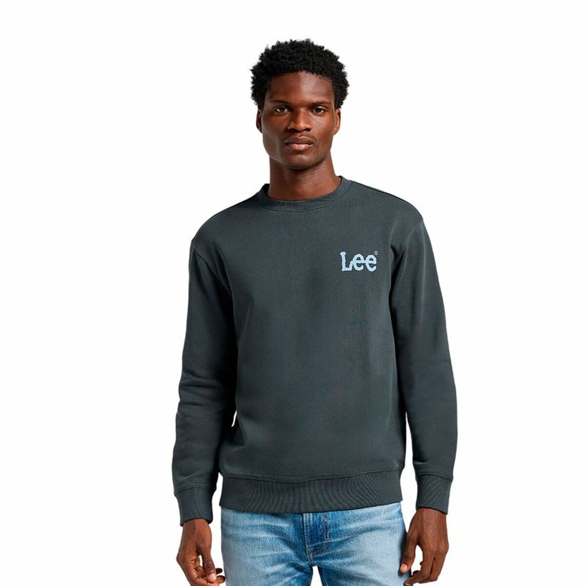 Men’s Sweatshirt without Hood Lee Wobbly Lee Sws Black Dark grey Men’s Sweatshirt without Hood Lee Wobbly Lee Sws Black Dark grey