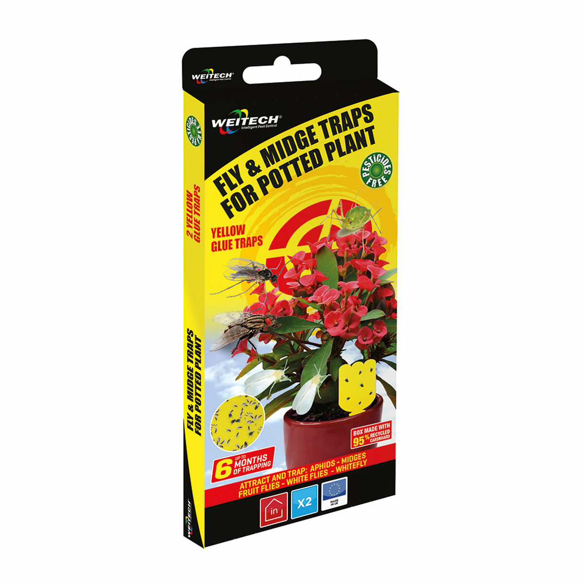 Pot trap for mosquitoes and flies Weitech Yellow 2 Units Pot trap for mosquitoes and flies Weitech Yellow 2 Units