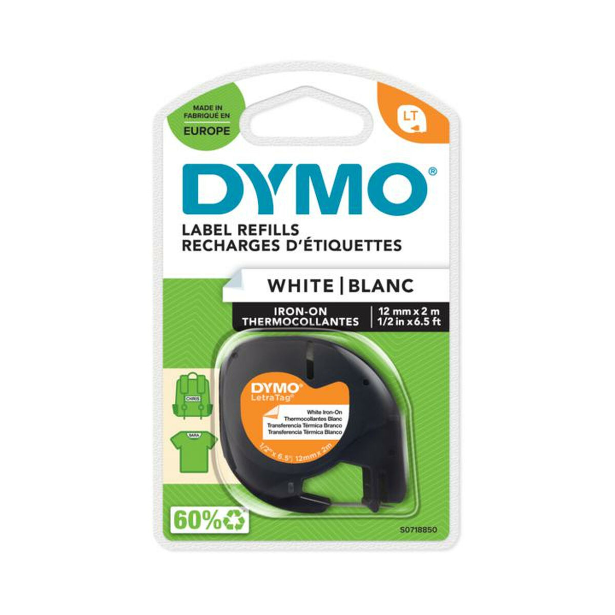 Laminated Tape Dymo S0718850 Black/White Laminated Tape Dymo S0718850 Black/White
