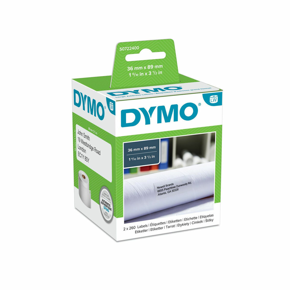 Roll of Labels Dymo S0722400 White Red Black/White Roll of Labels Dymo S0722400 White Red Black/White