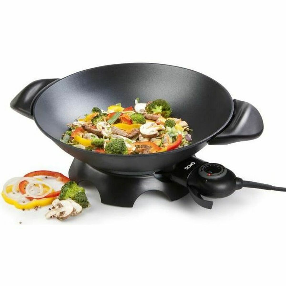 Wok Pan DOMO DO-8708W 2000 W 5 L Black Wok Pan DOMO DO-8708W 2000 W 5 L Black