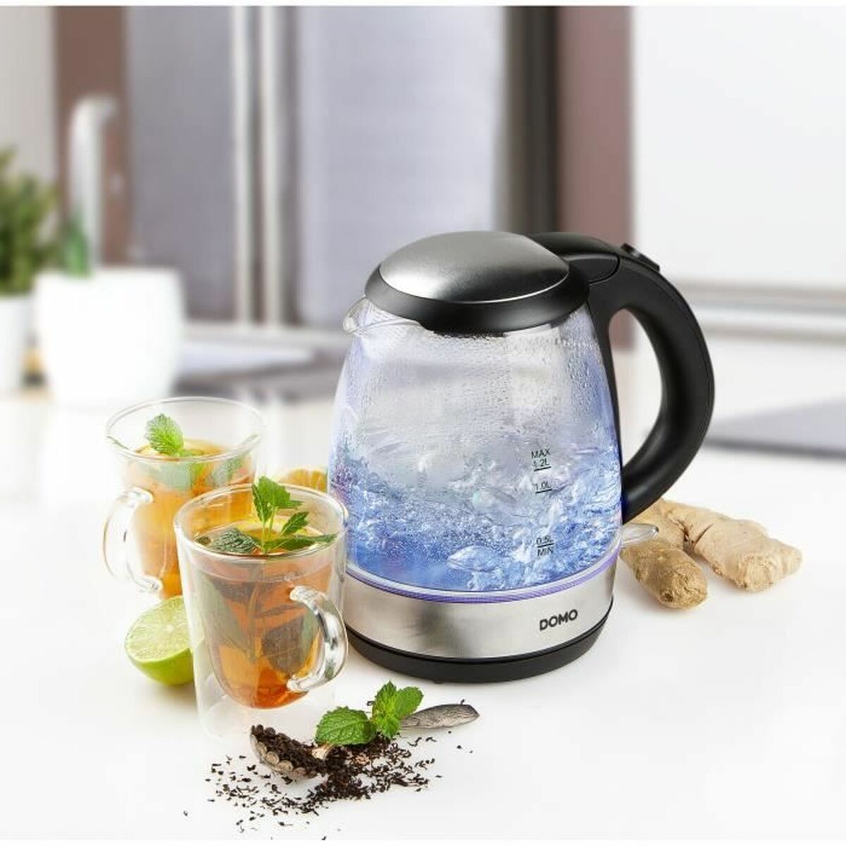 Kettle DOMO DO9218WK Silver Stainless steel Crystal 2200 W 1,2 L