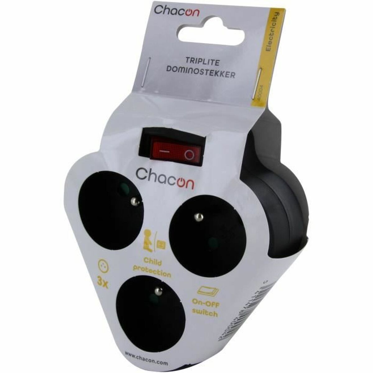 3-socket plugboard with power switch Chacon Domin 3x16A