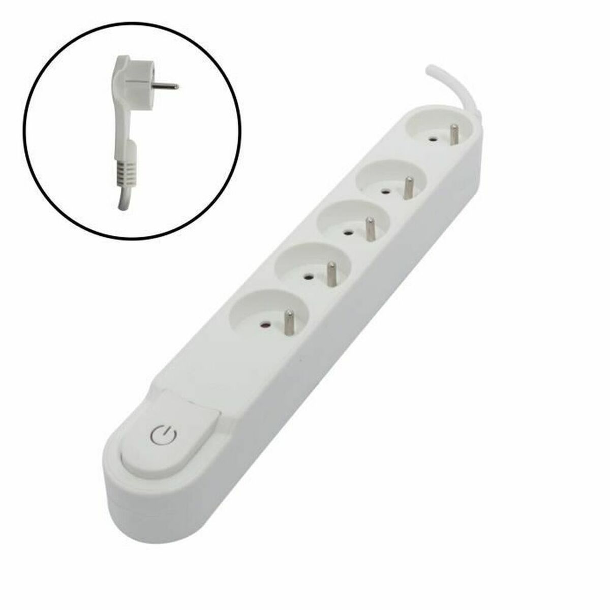 Power Socket – 5 Sockets with Switch Chacon (1,5 m)
