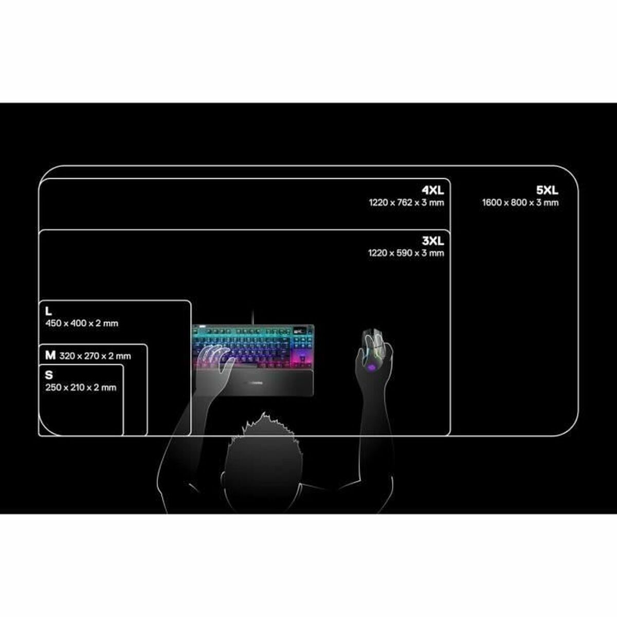 Gaming Mouse Mat SteelSeries Steelseries QcK 3XL Black 122 x 59 cm