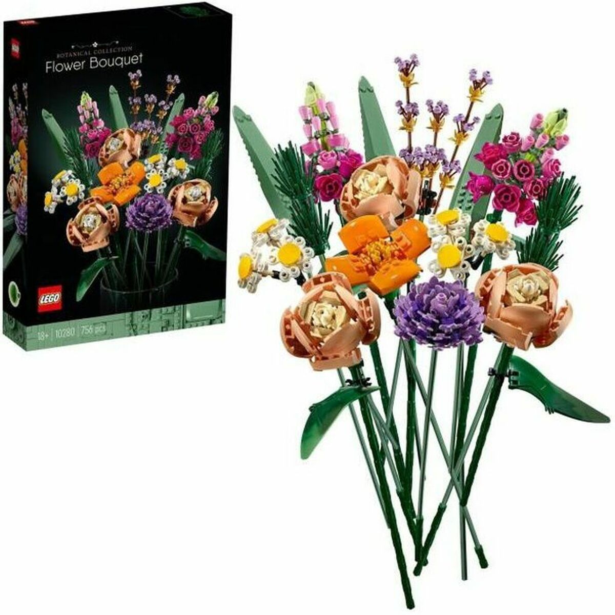Playset Lego Flower Bouquet Adults 756 Pieces Playset Lego Flower Bouquet Adults 756 Pieces