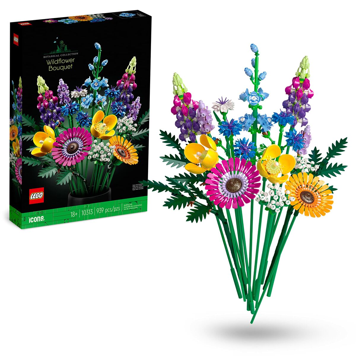 Construction set Lego Icons 10313 Bouquet of wild flowers 939 Pieces Construction set Lego Icons 10313 Bouquet of wild flowers 939 Pieces