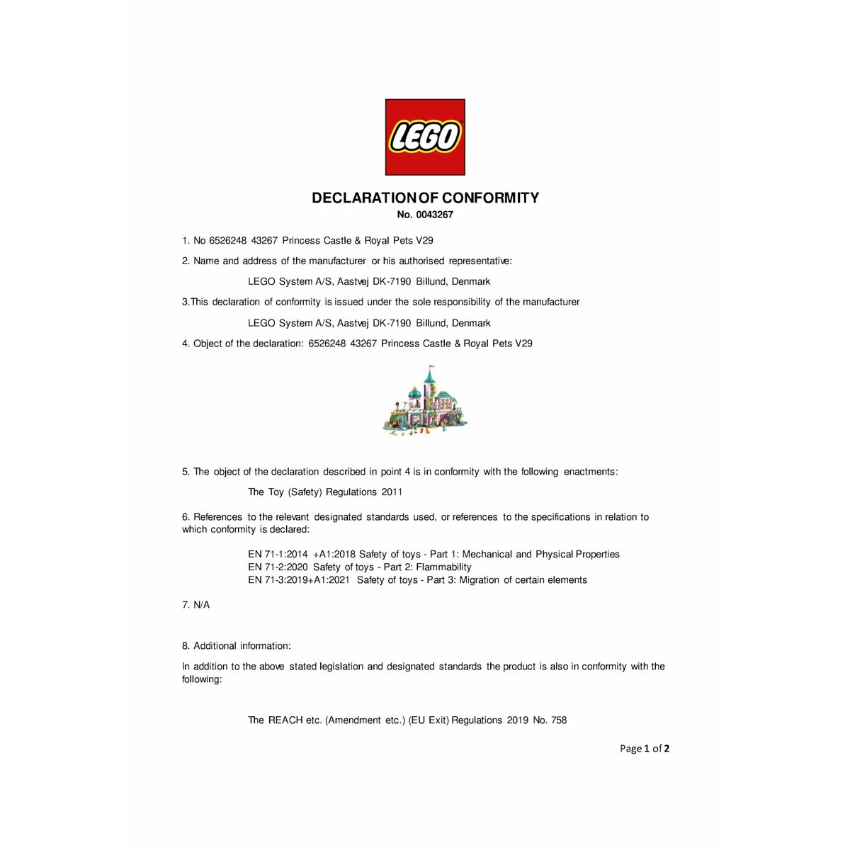 Construction set Lego 43267