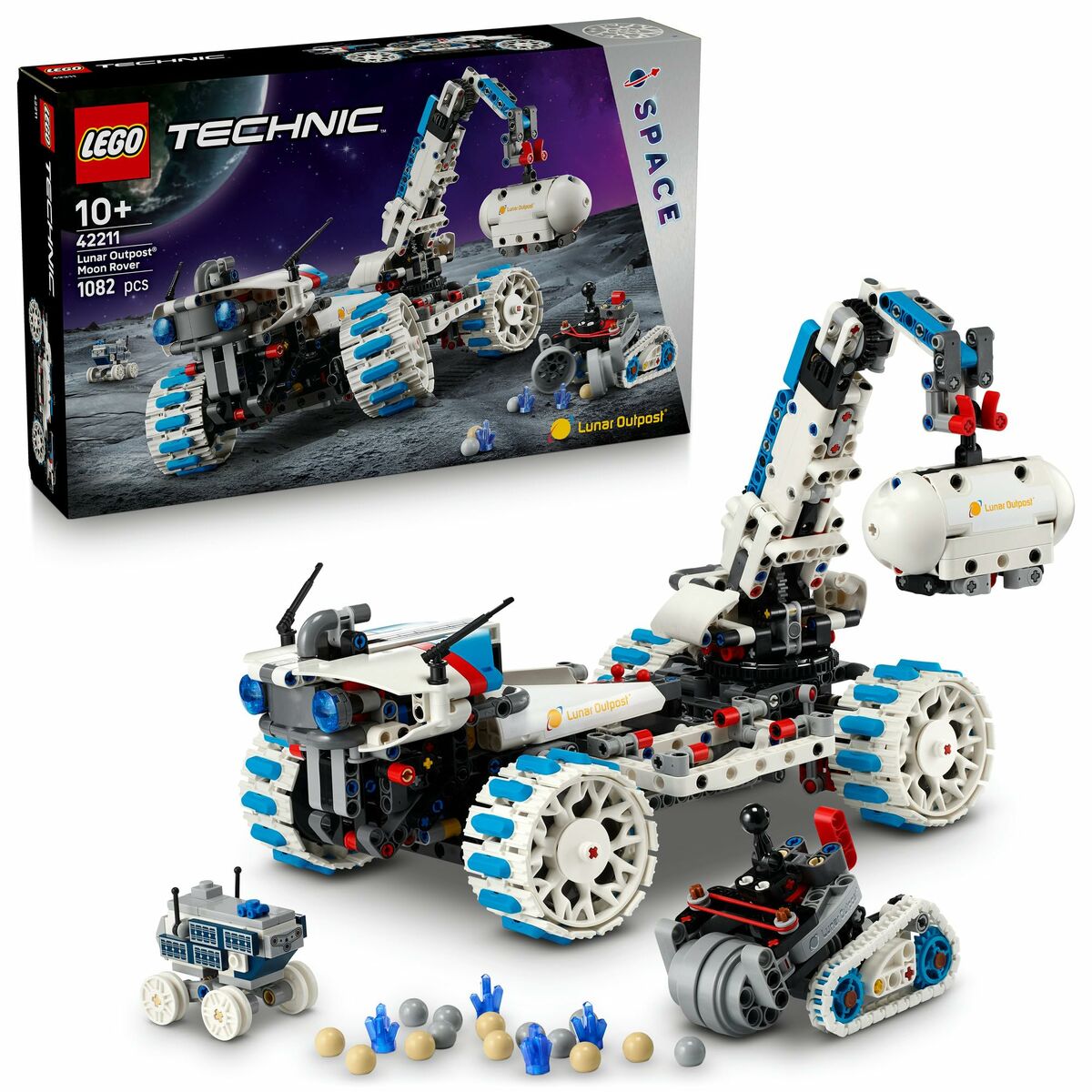 Construction set Lego 42211 Lunar Outpost Moon Rover Space Vehicle 1082 Pieces