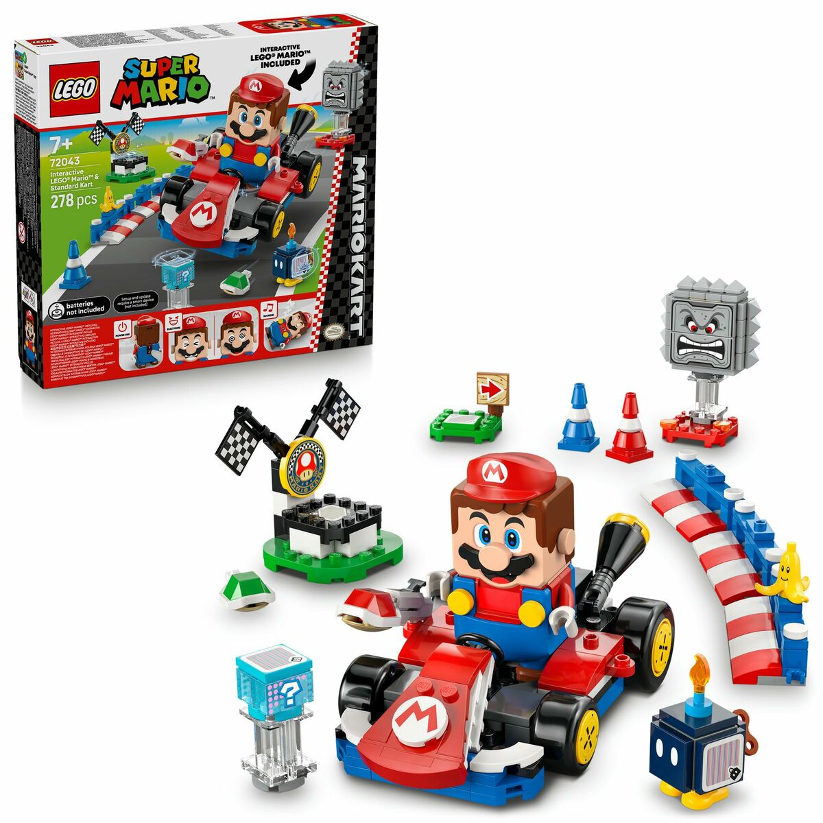 Construction set Lego 72043 Interactive LEGO Mario and Standard Kart 278 Pieces