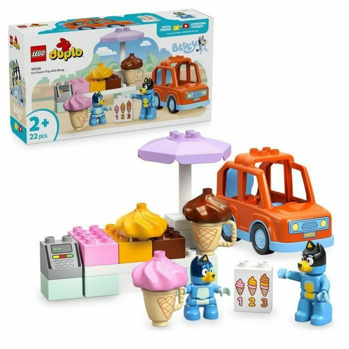 Construction set Lego Duplo 10458 Ice Cream Trip with Bluey 22 Pieces Construction set Lego Duplo 10458 Ice Cream Trip with Bluey 22 Pieces