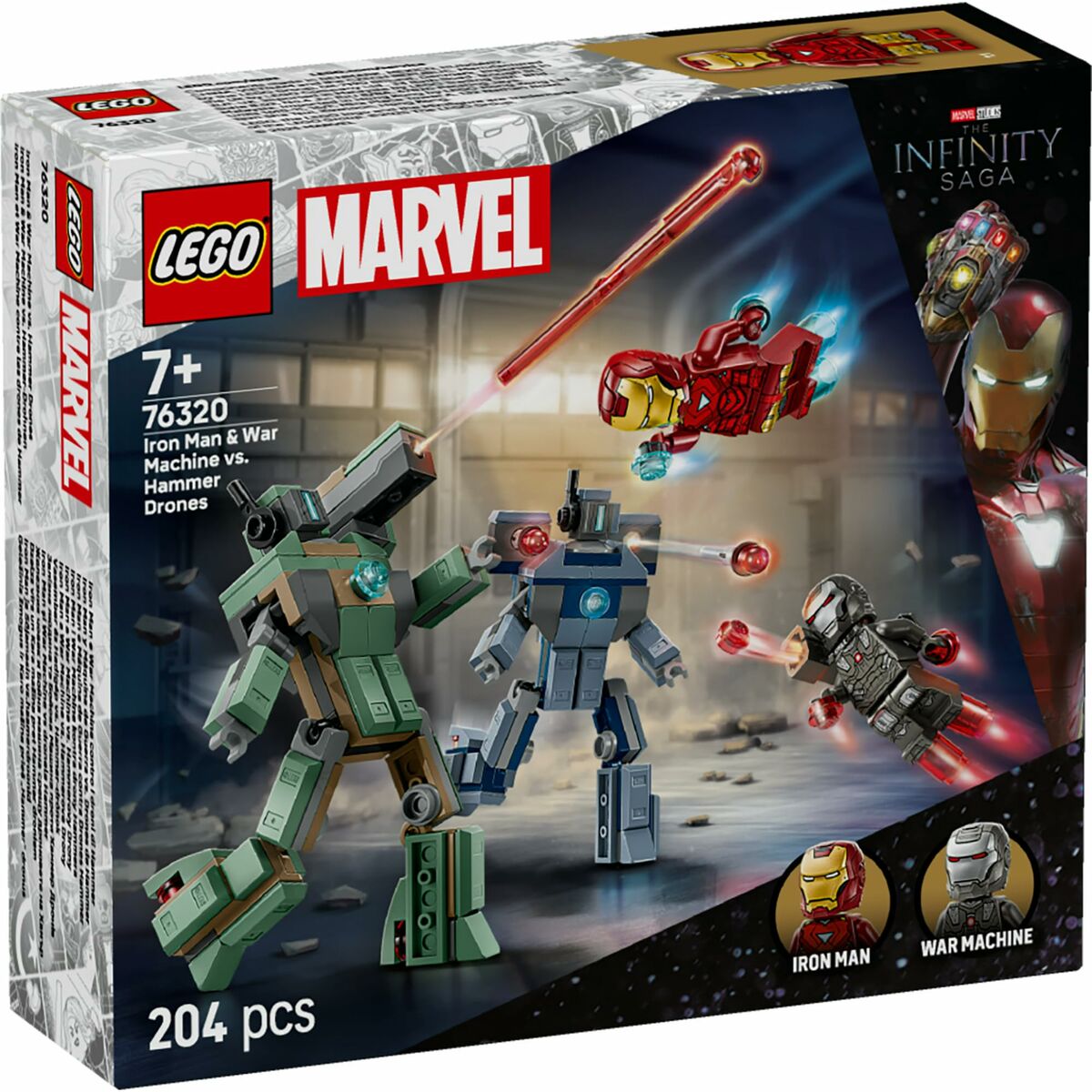 Construction set Lego 76320 Iron Man & War Machine VS Hammer Drones 204 Pieces