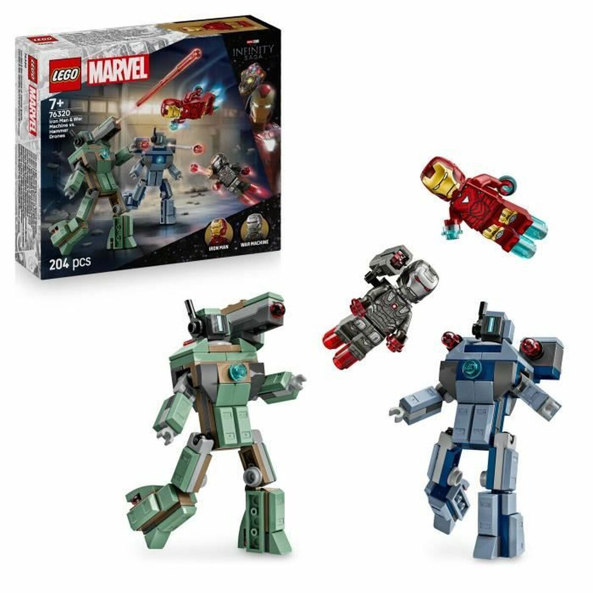 Construction set Lego 76320 Iron Man & War Machine VS Hammer Drones 204 Pieces Construction set Lego 76320 Iron Man & War Machine VS Hammer Drones 204 Pieces