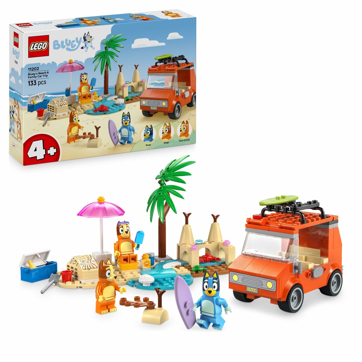 Construction set Lego 11202 Bluey’s Beach & Family Car Trip 133 Pieces