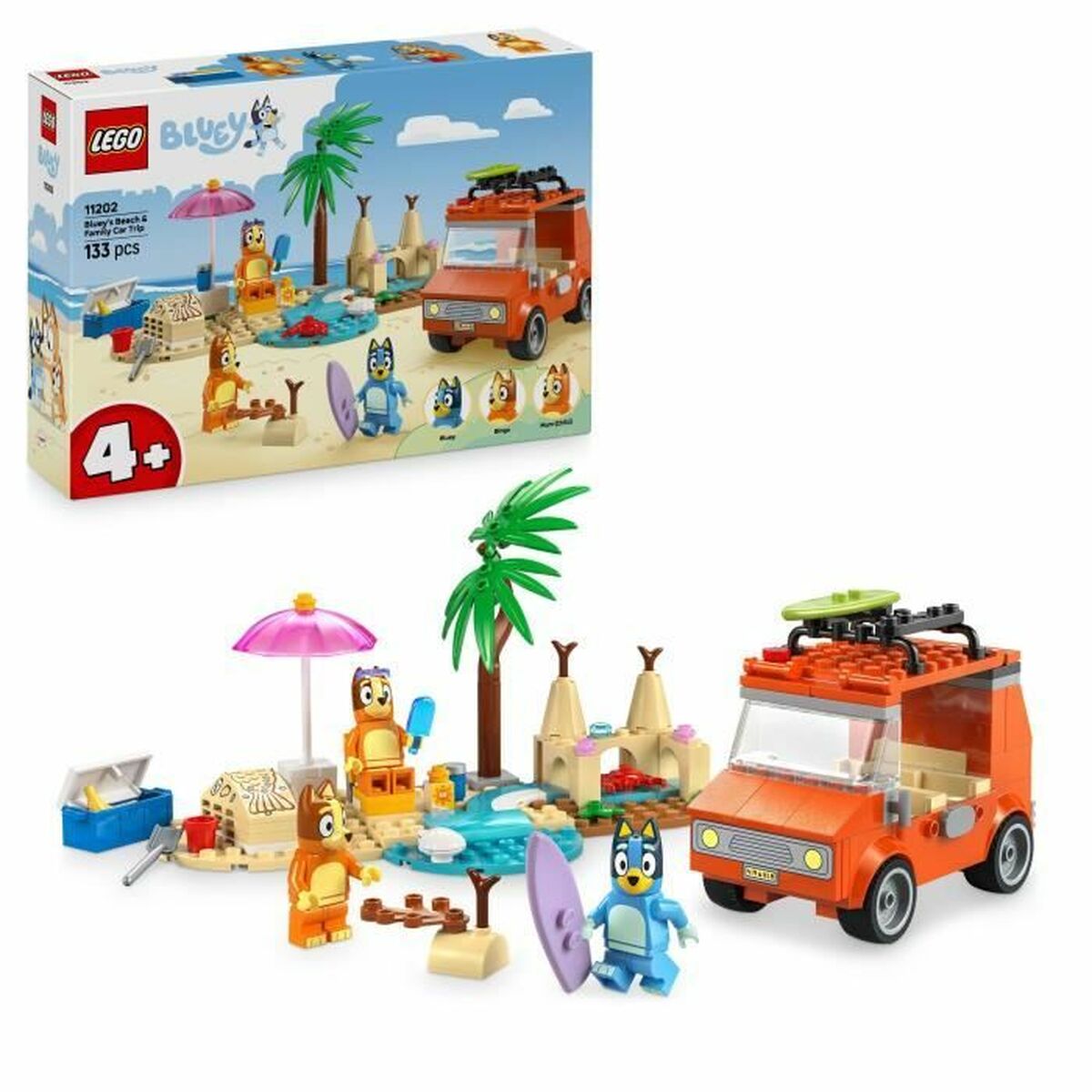 Construction set Lego 11202 Bluey’s Beach & Family Car Trip 133 Pieces