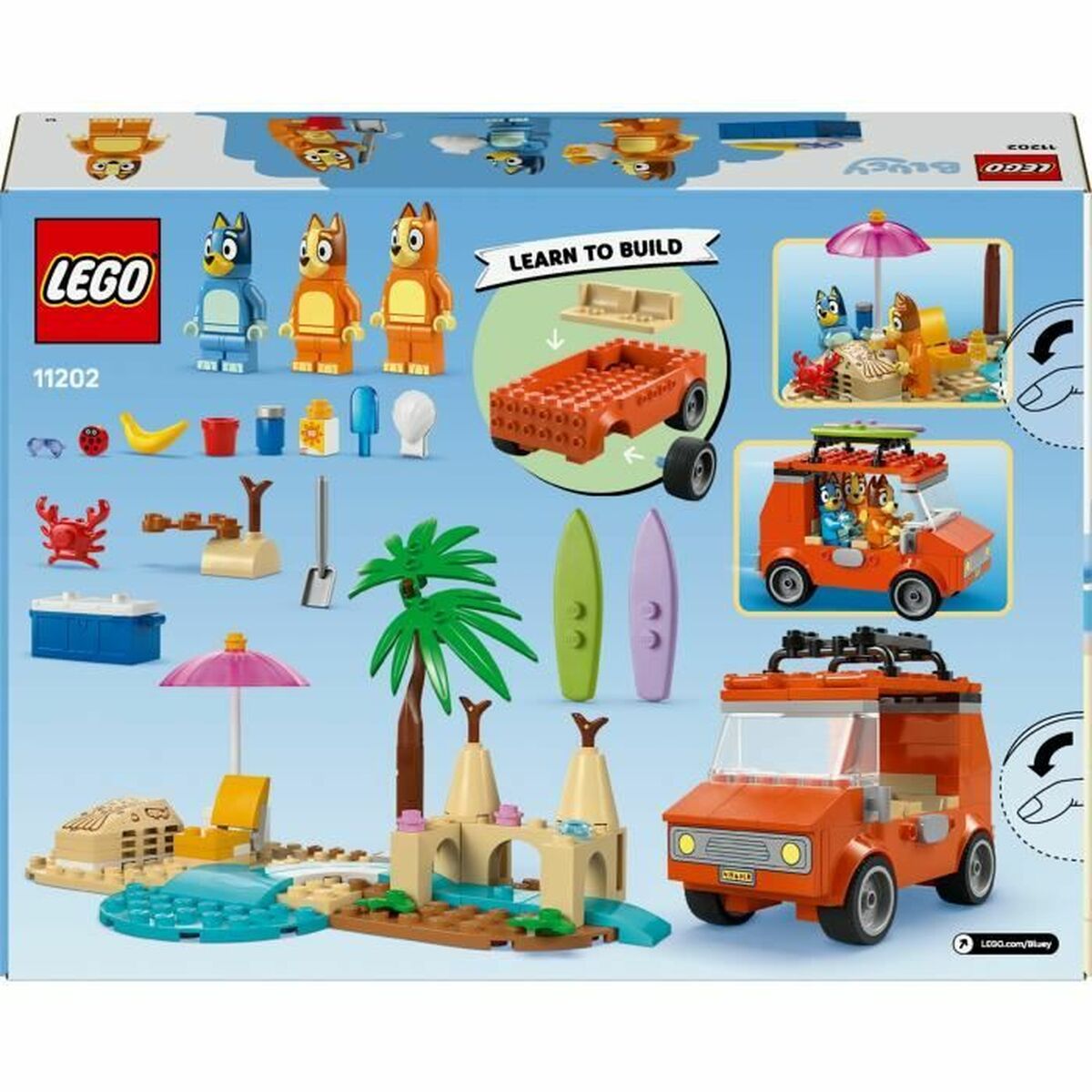 Construction set Lego 11202 Bluey’s Beach & Family Car Trip 133 Pieces