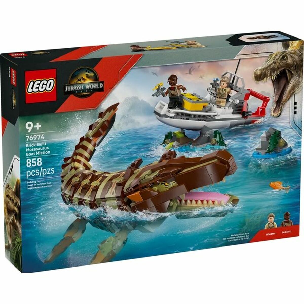 Construction set Lego 76974 Jurassic World : Brick-Built Mosasaurus Boat Mission 858 Pieces Construction set Lego 76974 Jurassic World : Brick-Built Mosasaurus Boat Mission 858 Pieces