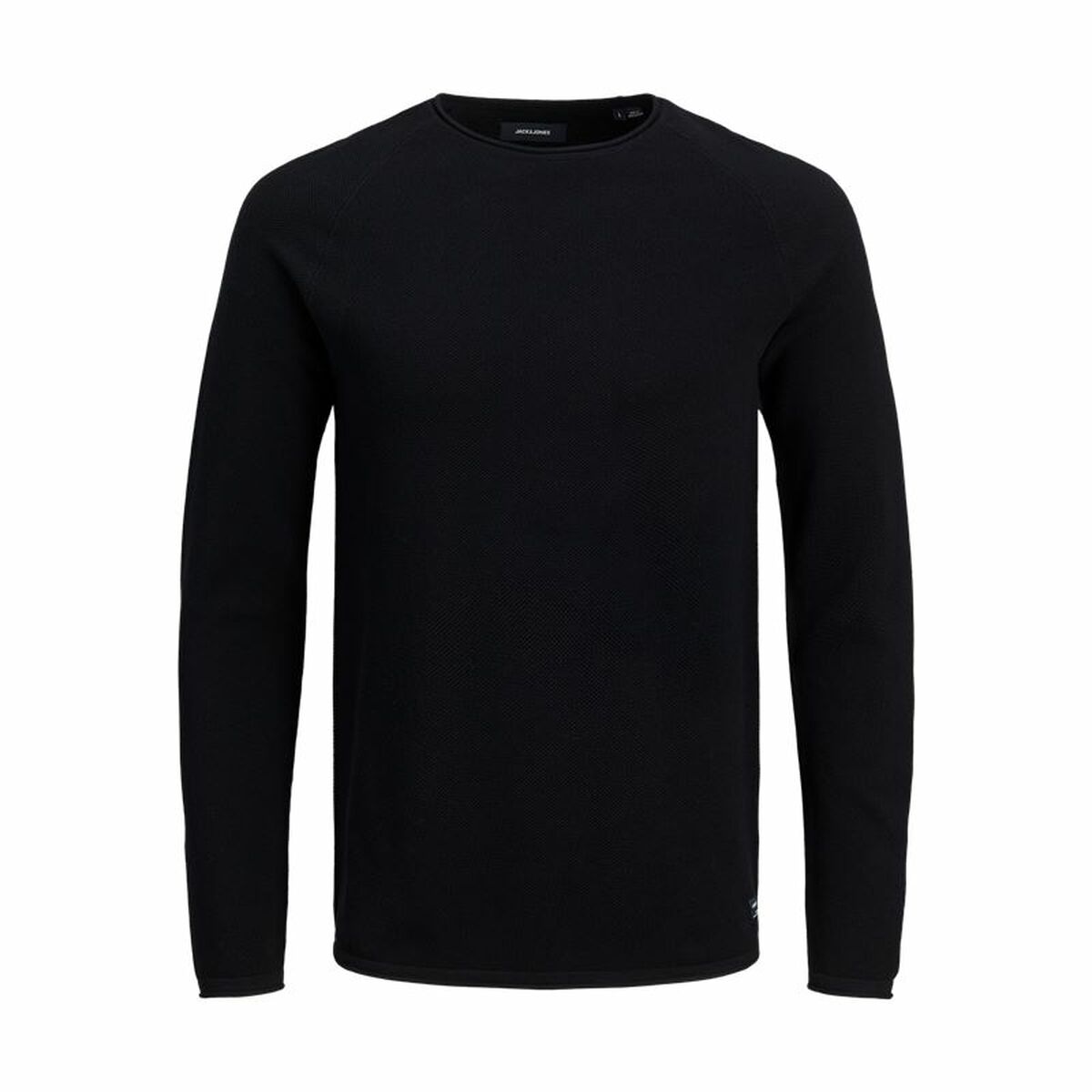 Mens Long Sleeve T-Shirt Jack & Jones ehill Knit Black