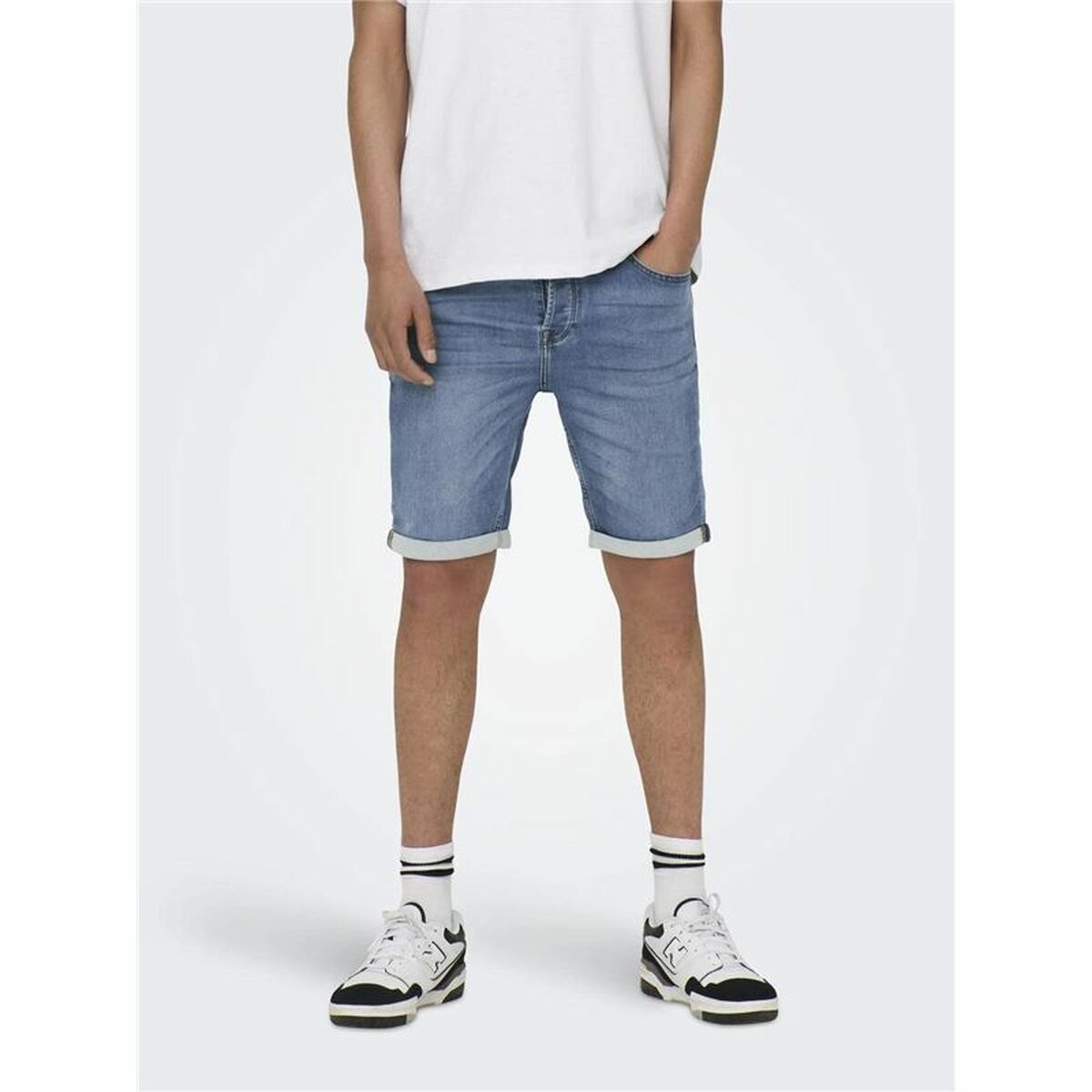 Men’s Denim Shorts Only & Sons Onsply 8584 Blue Denim Blue