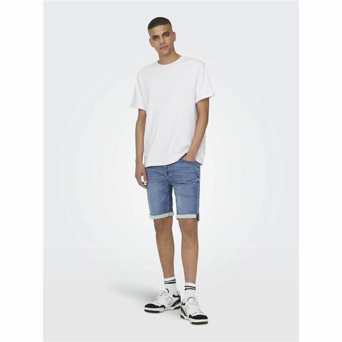 Men’s Denim Shorts Only & Sons Onsply 8584 Blue Denim Blue