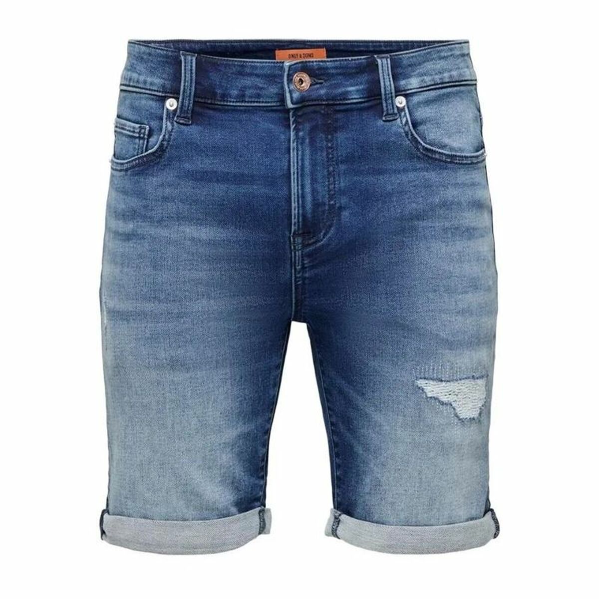 Men’s Denim Shorts Only & Sons Onsply Dark Mid Blue Blue