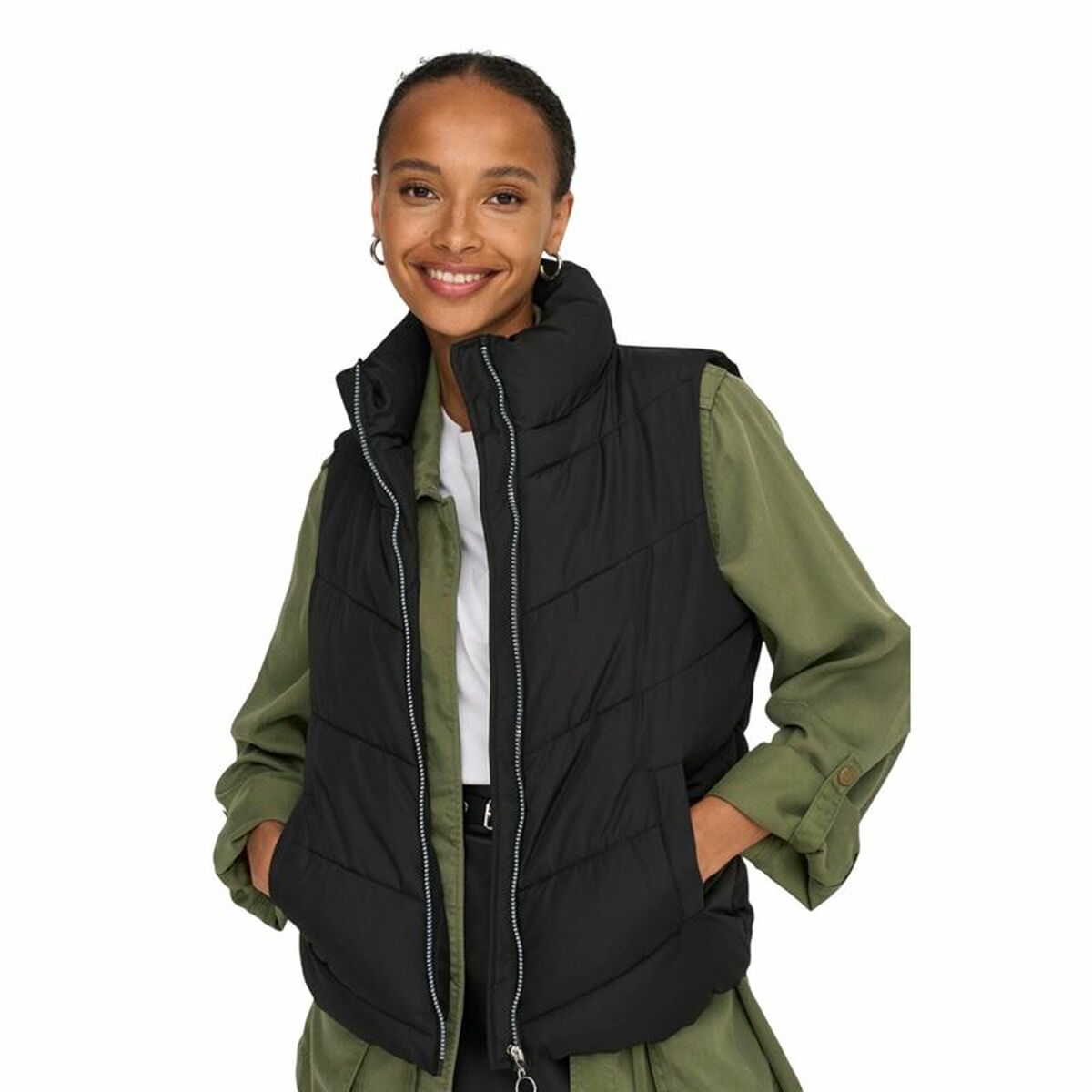 Women’s Waistcoat Jack & Jones Jdyfinno Life Short Padd Black