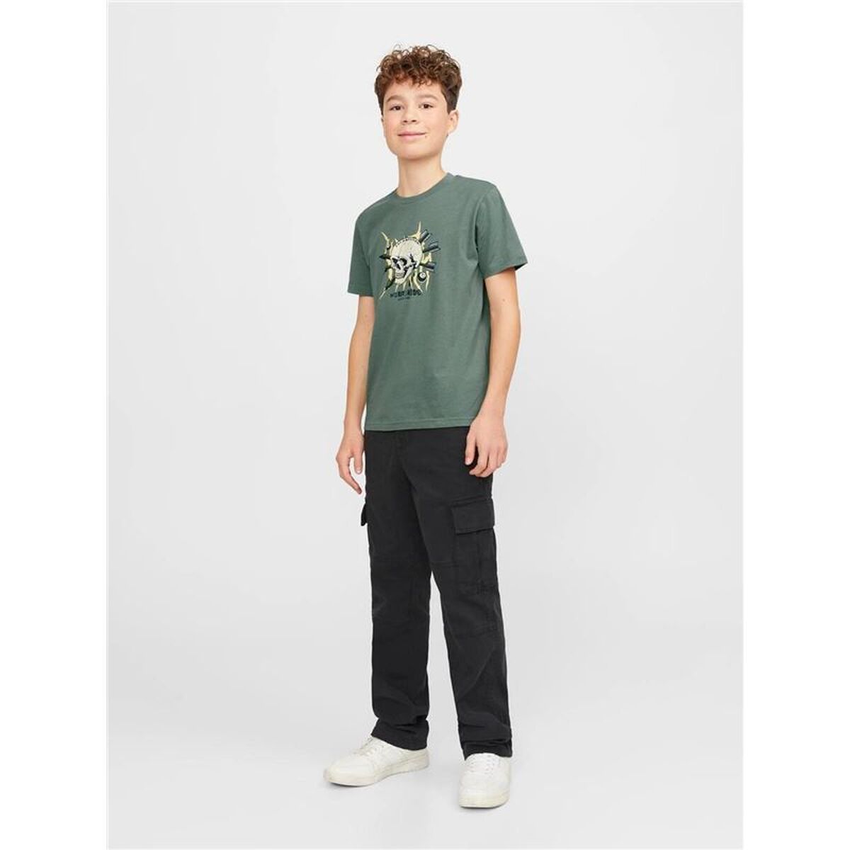 Child’s Short Sleeve T-Shirt Jack & Jones Jorheavens Neck Olive