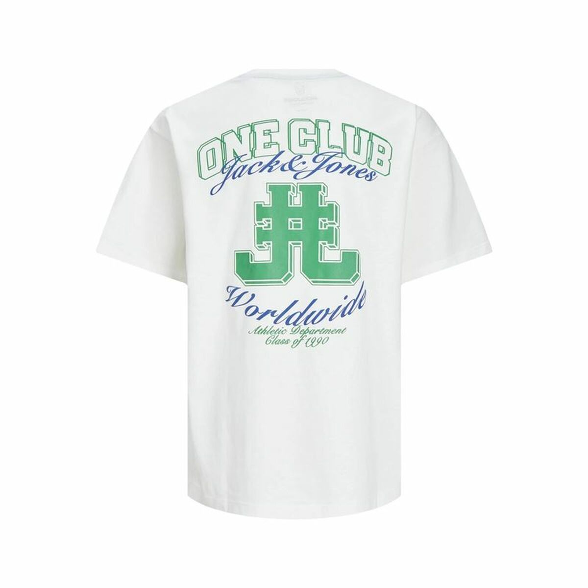 Child’s Short Sleeve T-Shirt Jack & Jones Jorcole Back Print White Green