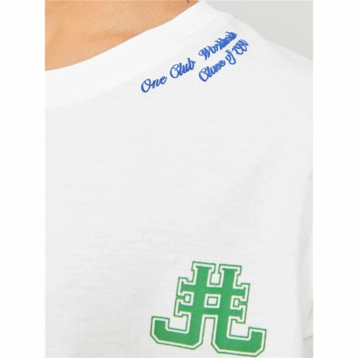Child’s Short Sleeve T-Shirt Jack & Jones Jorcole Back Print White Green
