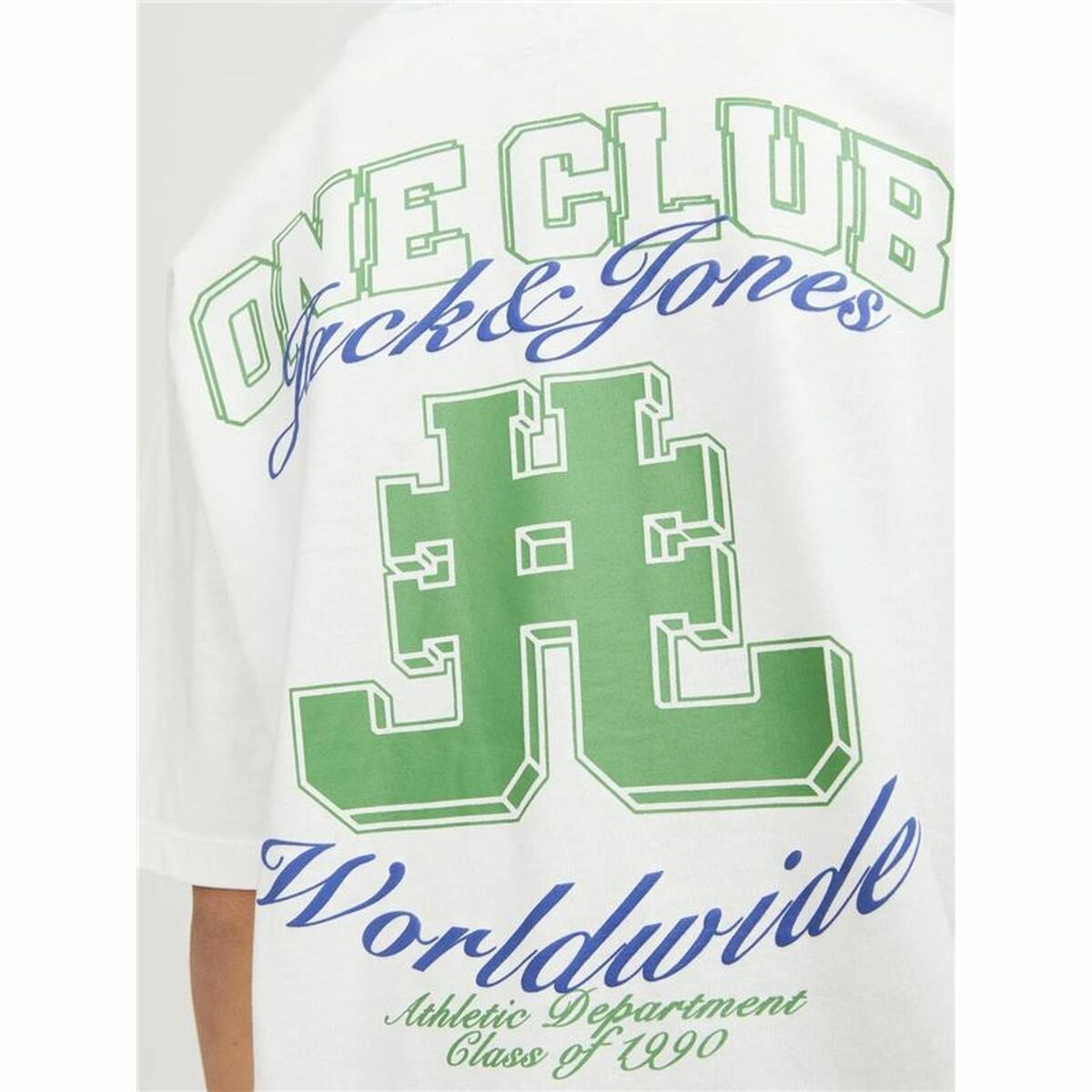 Child’s Short Sleeve T-Shirt Jack & Jones Jorcole Back Print White Green