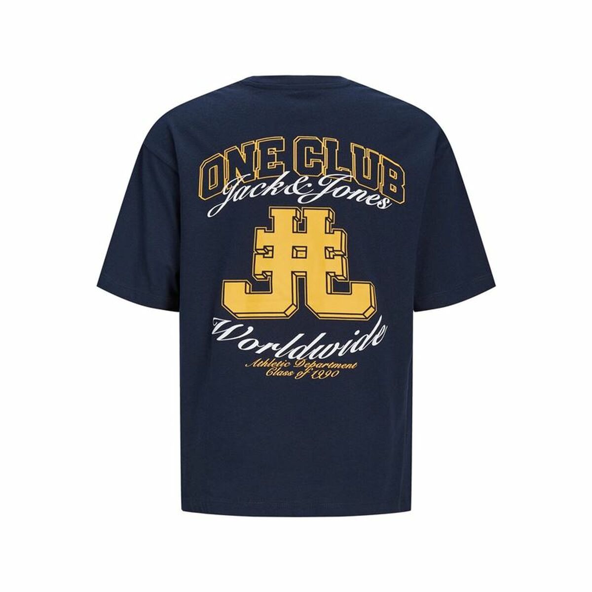 Child’s Short Sleeve T-Shirt Jack & Jones Jorcole Back Print Navy Blue