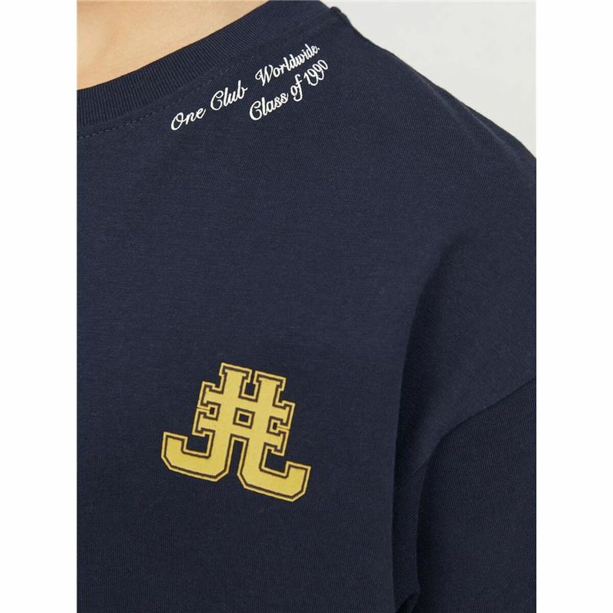 Child’s Short Sleeve T-Shirt Jack & Jones Jorcole Back Print Navy Blue