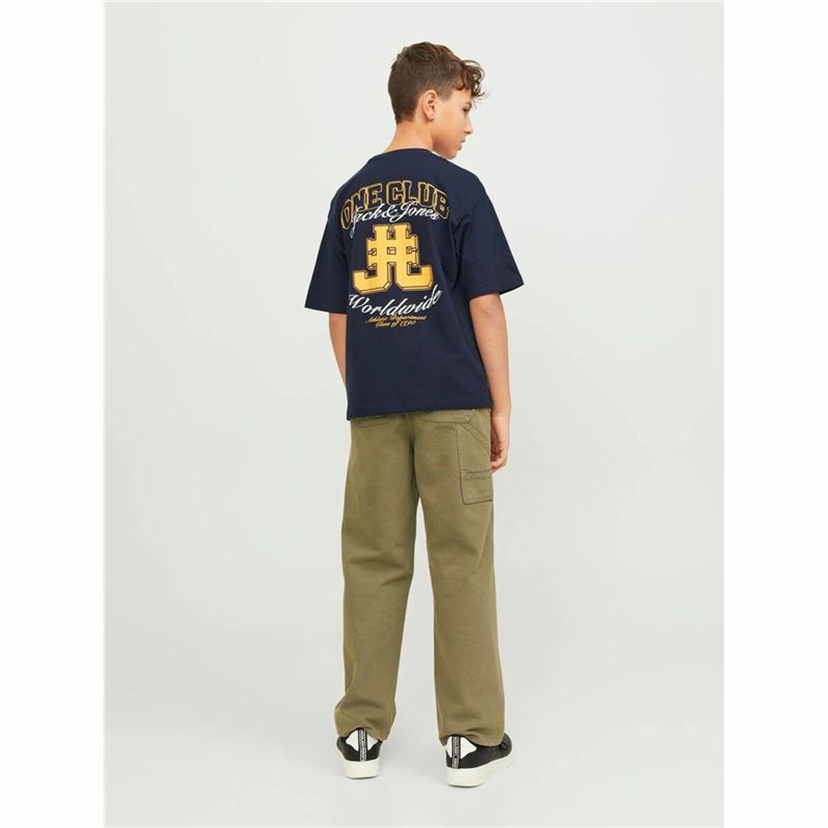 Child’s Short Sleeve T-Shirt Jack & Jones Jorcole Back Print Navy Blue