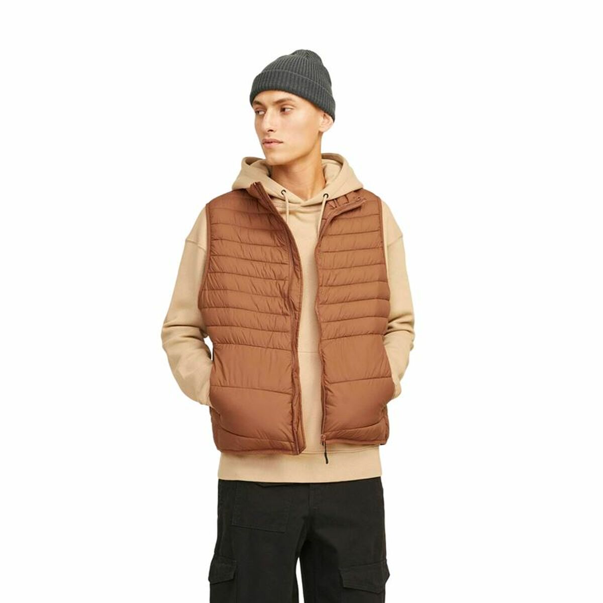 Men’s Sports Gilet Jack & Jones Jjben Square Mocha Bisque