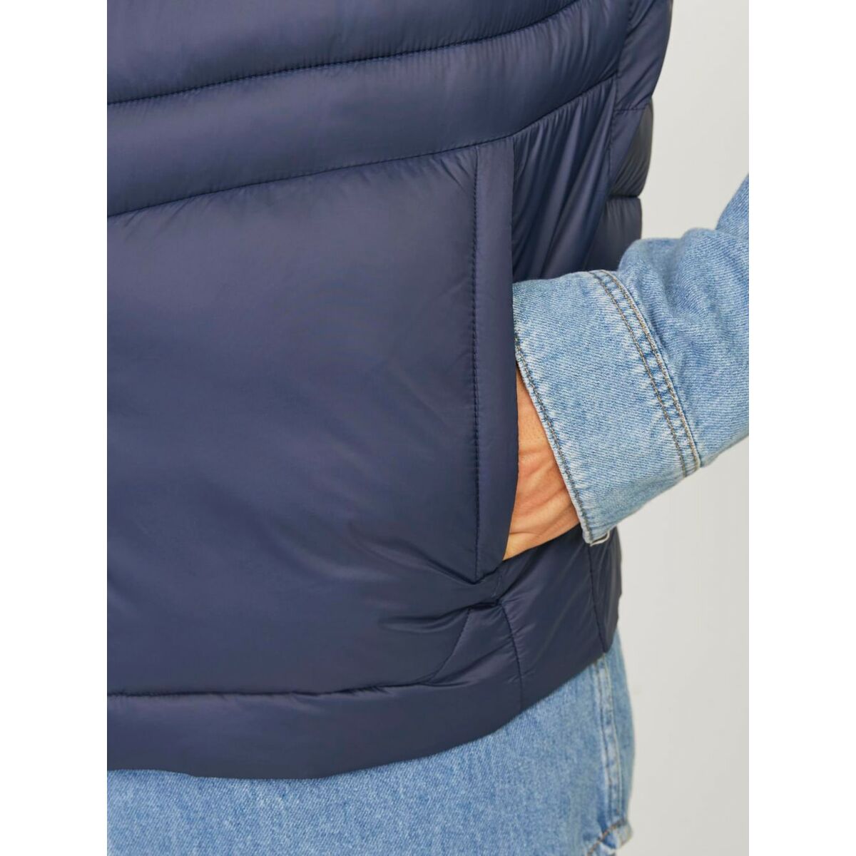 Men’s Quilted Gilet Jack & Jones JJESPRINT BODYWARMER COLLAR NOOS 12258457 Navy Blue