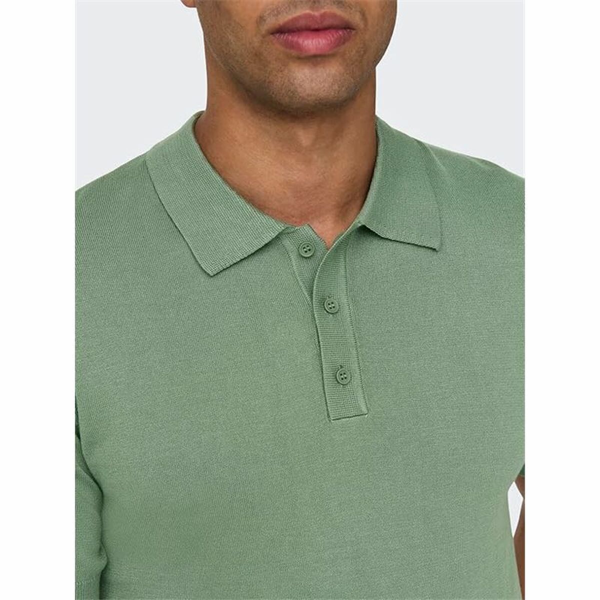 Mens Short Sleeve Polo Shirt Only & Sons Onswyler Life Reg 14 Ss Knit Green