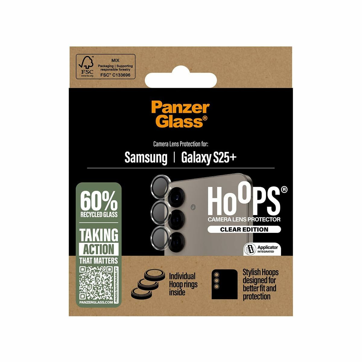 Mobile cover PanzerGlass Hoops Lens Protector Galaxy S25 Plus Transparent