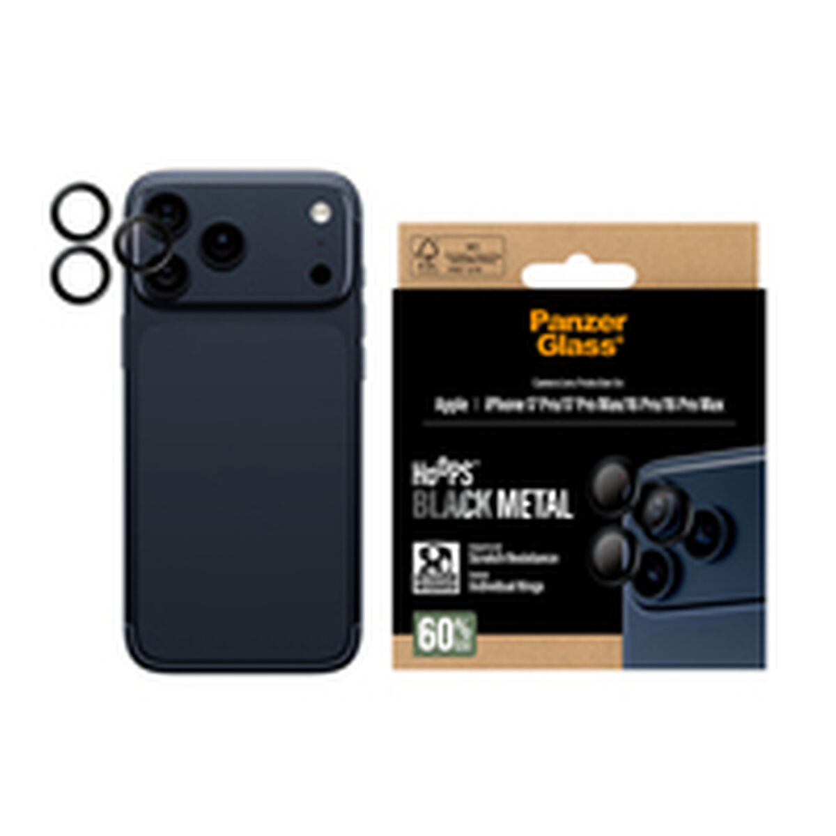 Lens Protector PanzerGlass iPhone 16-17Pro/Max Black Apple