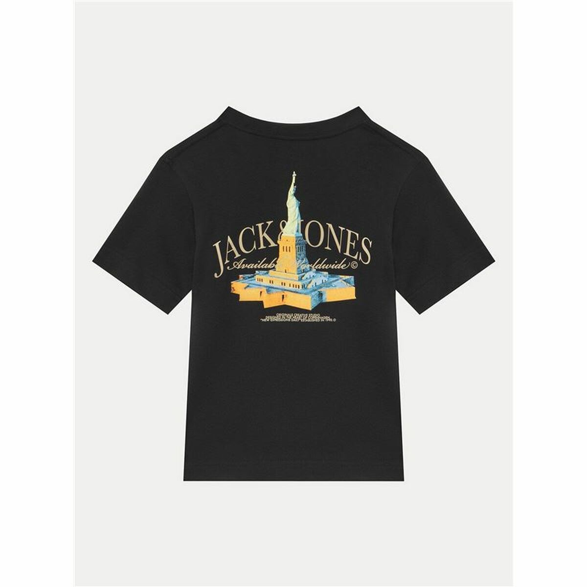 Child’s Short Sleeve T-Shirt Jack & Jones Jorboston Photo w Neck Black