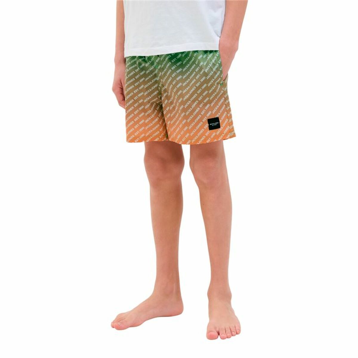 Mens Bathing Costume Jack & Jones Jpstmaui Jjswim Gradient Lime green