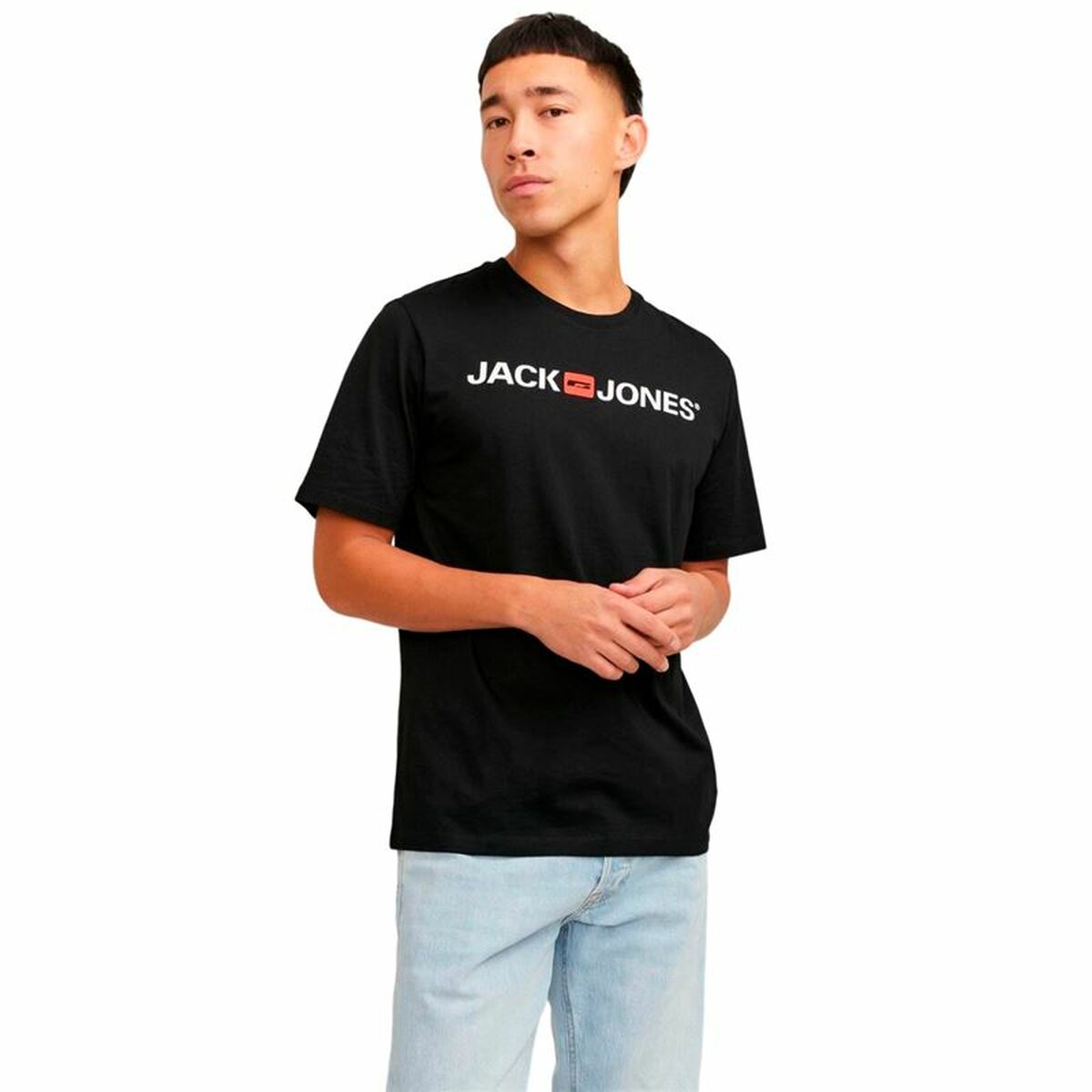 Mens Short Sleeve T-Shirt JJECORP LOGO TEE SS Jack & Jones 12137126 Black (M) (1 Unit)