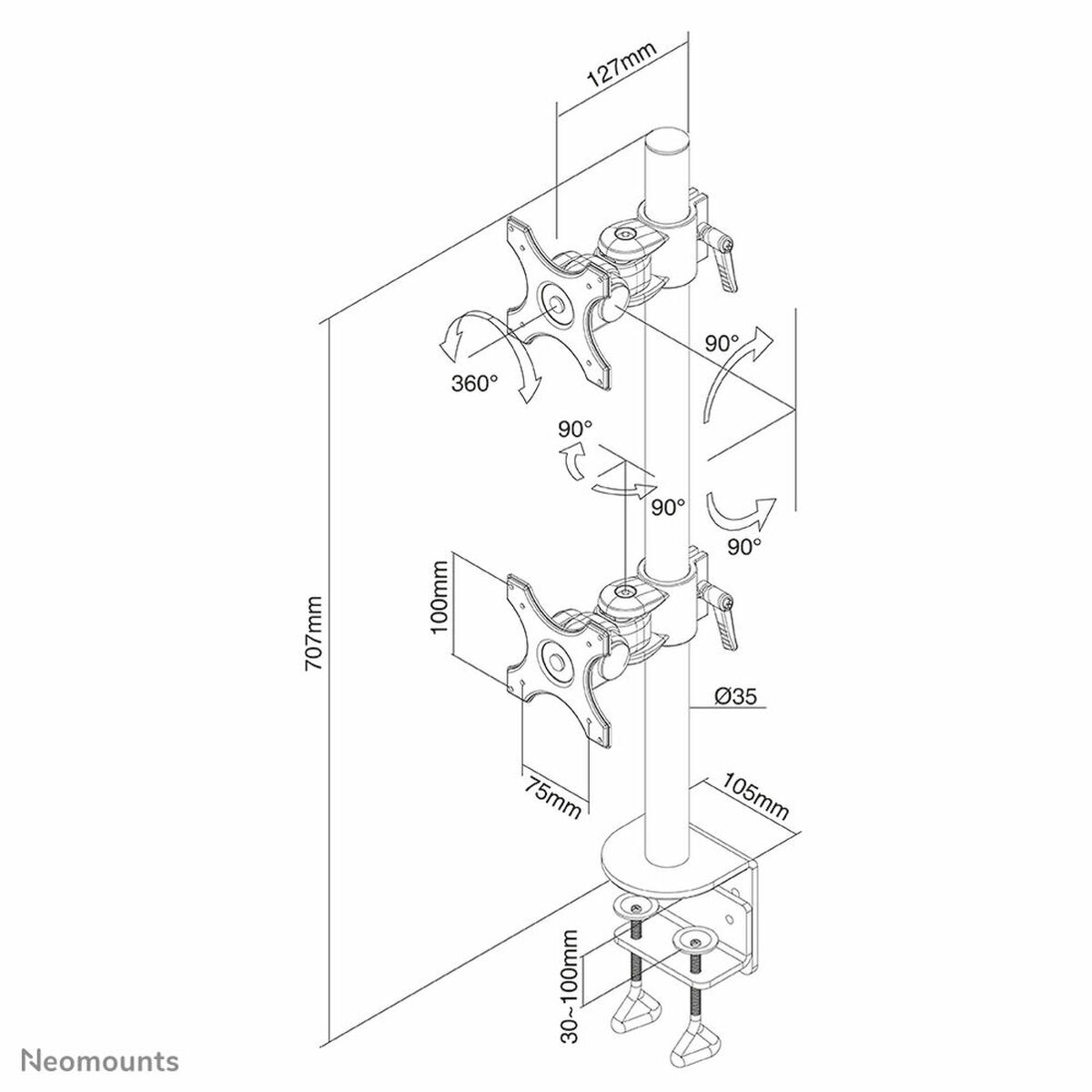 TV Mount Neomounts FPMA-D700DV 10-27″ 27″ 10″ 6 Kg
